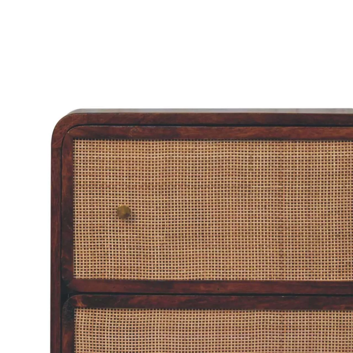 Nordic Style Chest Of Drawers - Chestnut & Rattan 3 Drawer Storage Chest Unit-Made to order