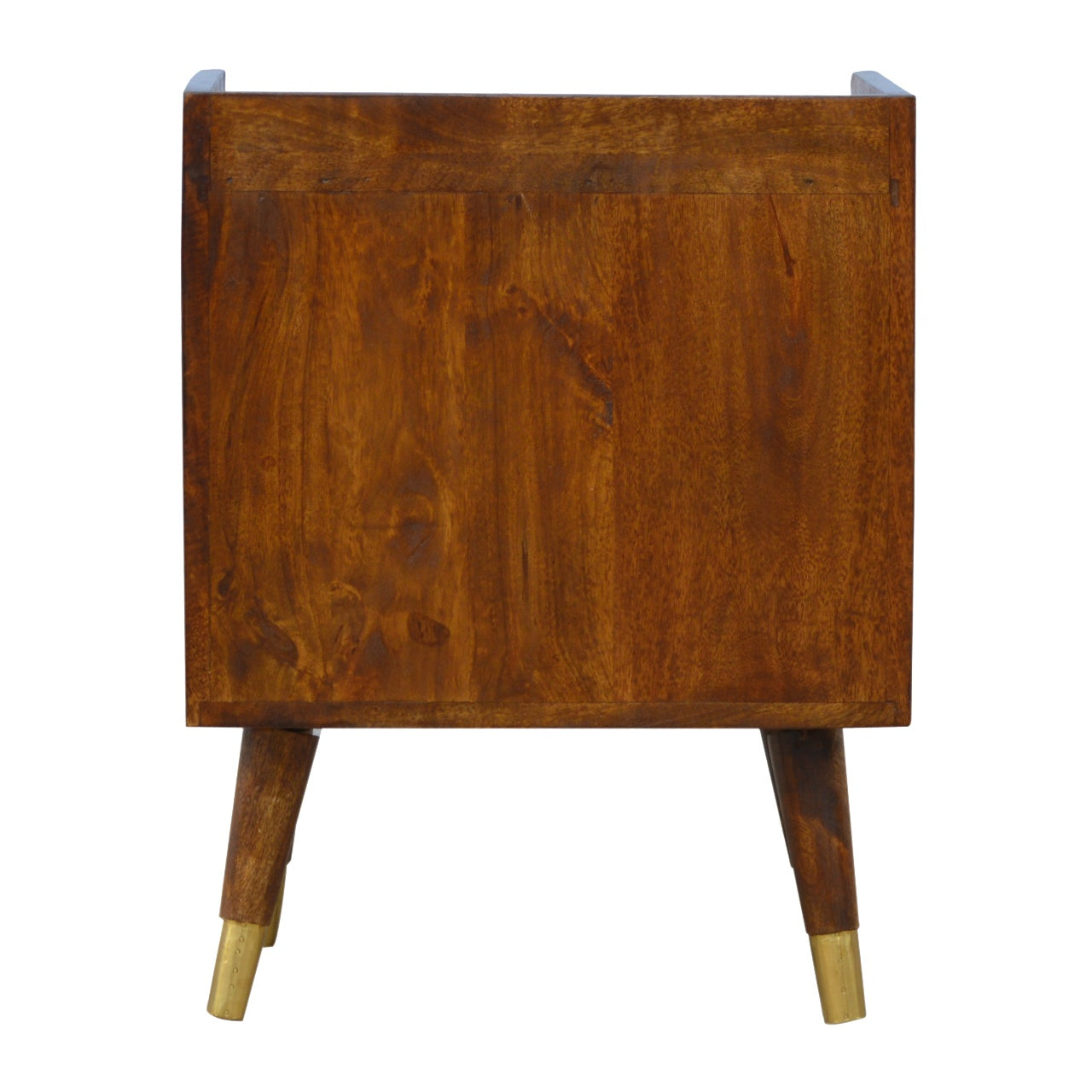 Manila Gold Bedside Table with 1 Drawer in Chestnut Finish - Hand Crafted Solid