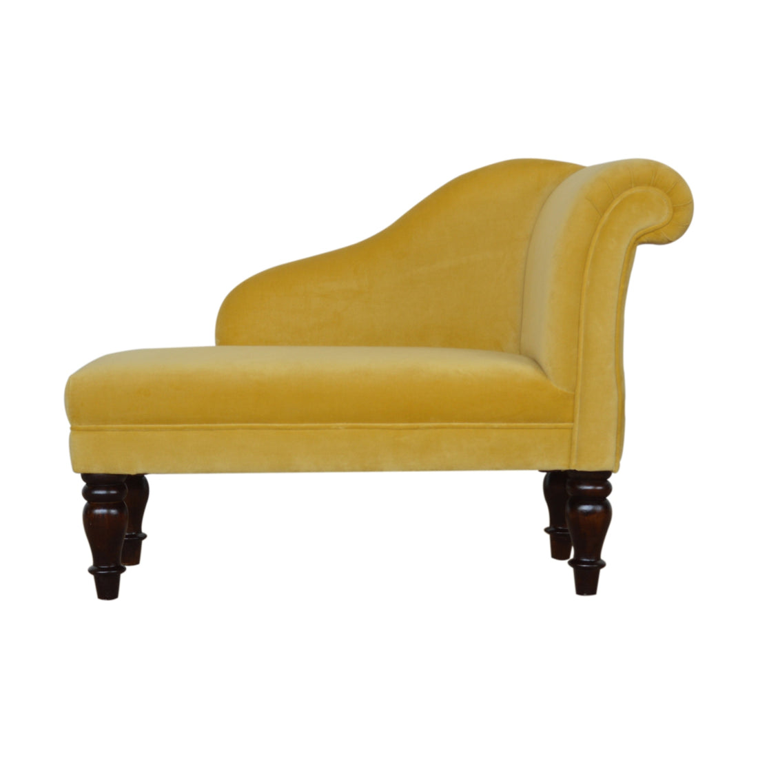 Elevate Your Home with a Solid Mango Wood Mustard Chaise