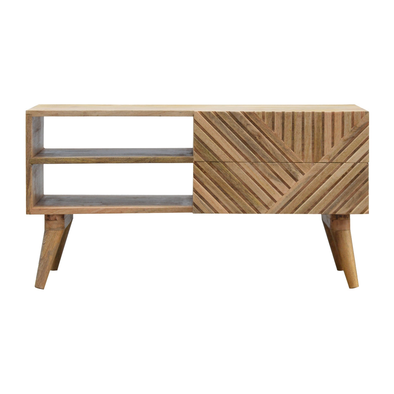 Solid Mango Wood Media Unit Nordic Style Furniture