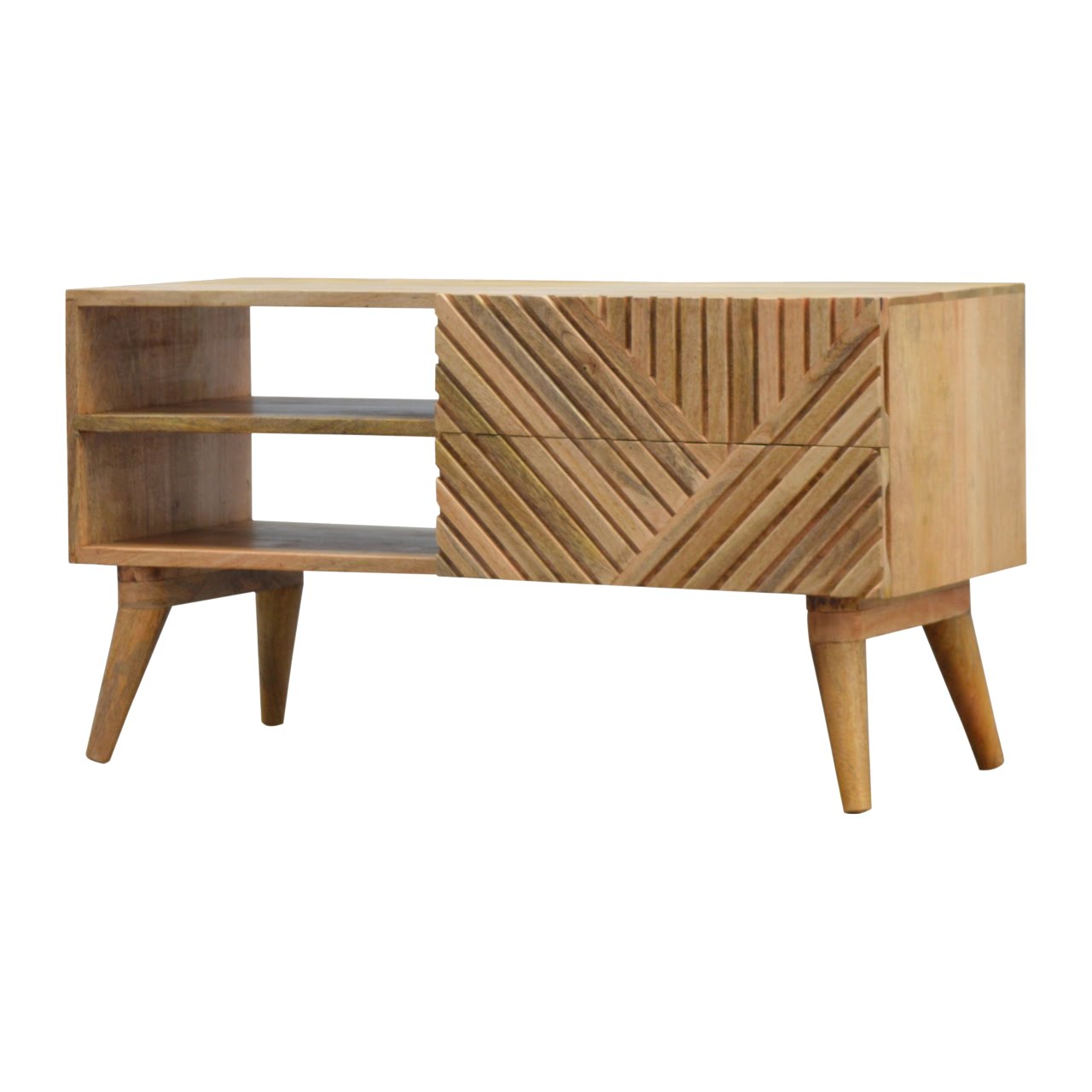 Solid Mango Wood Media Unit Nordic Style Furniture