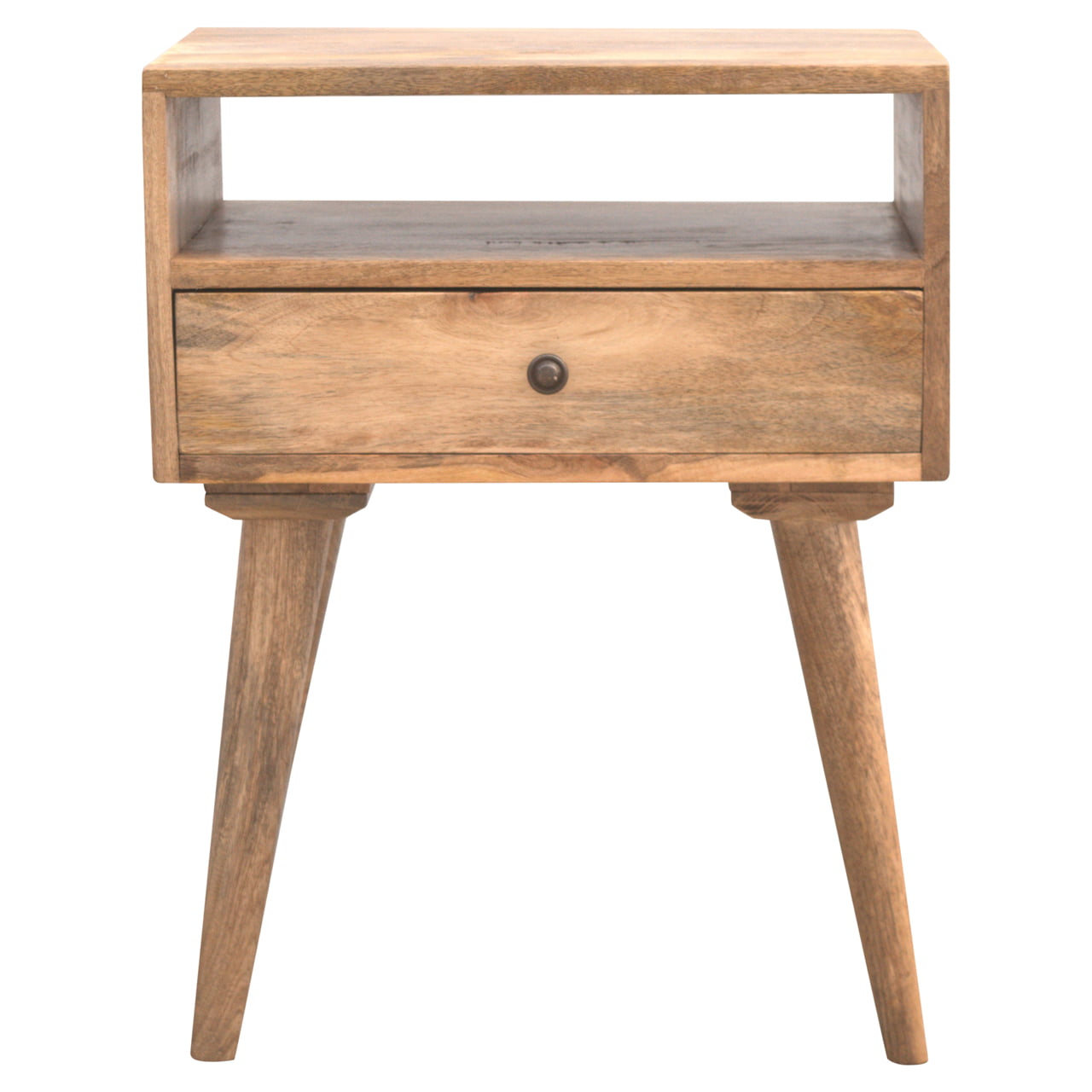 Nordic Style Bedside Table natural handmade solid Mango Wood mid century