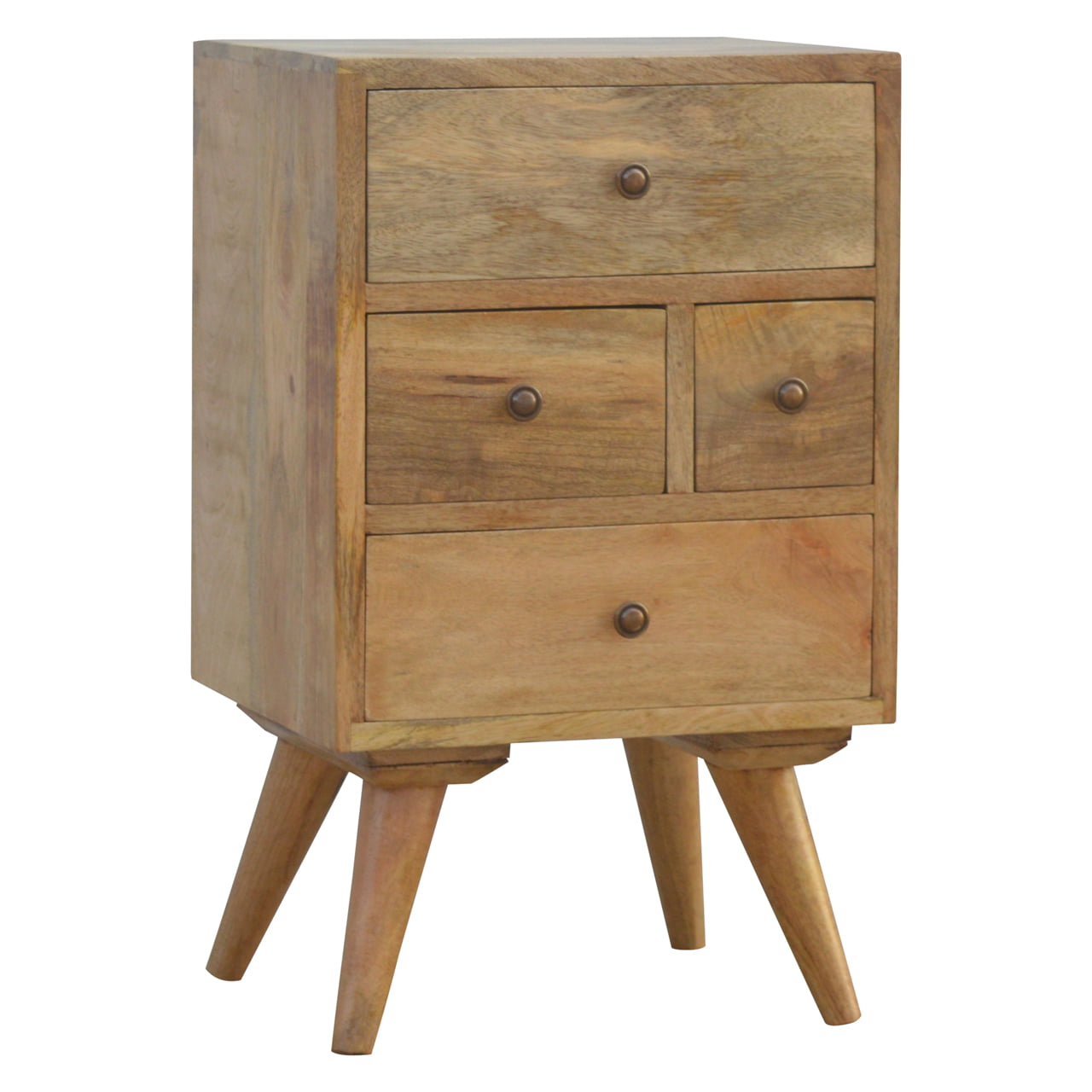 Nordic Style 4 Drawer Multi Bedside Table