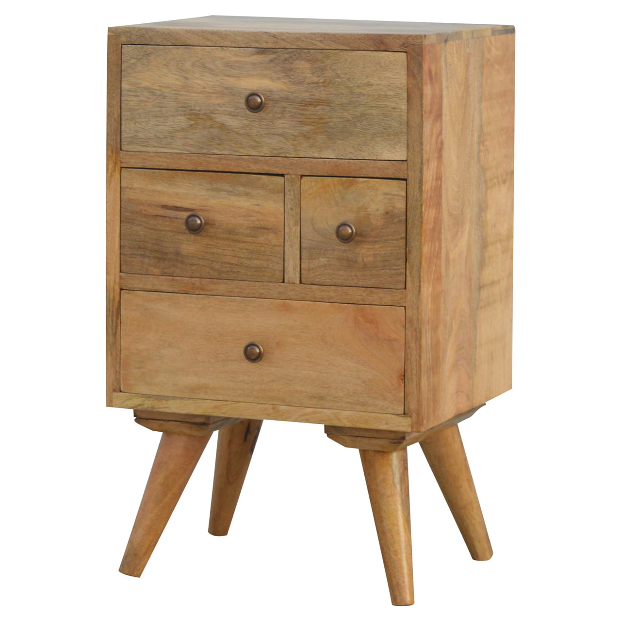 Nordic Style 4 Drawer Multi Bedside Table