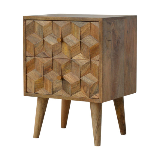 Cube Carved Bedside